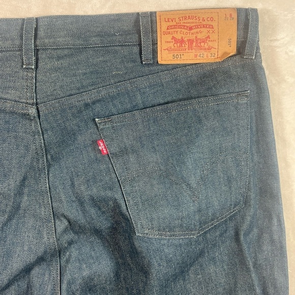 Levi’s 501 Raw Denim 42W 32L Indigo Lightly Used Vintage Jeans - Picture 7 of 12